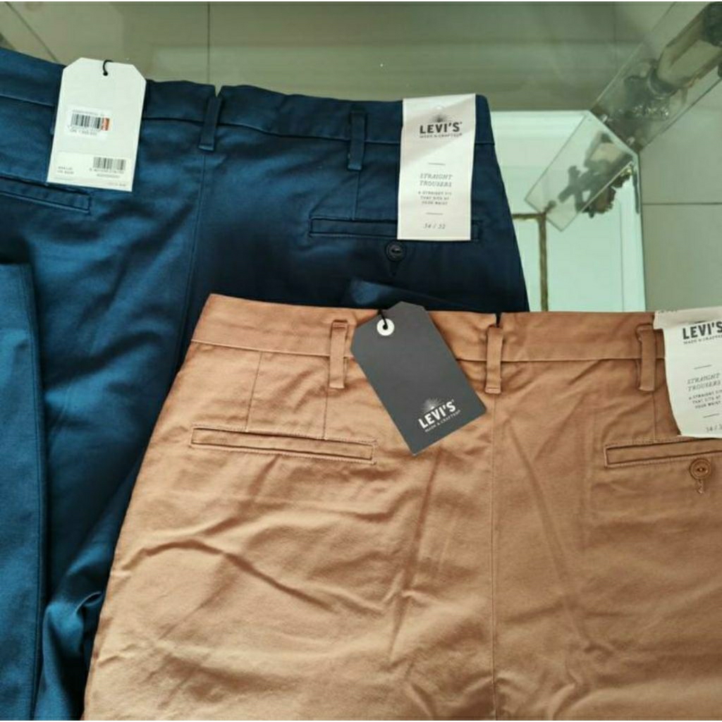 Lev is Made and Crafted Original LMC Straight Loose Trousers Flare Blue & Brown Chino alt Denim Jean