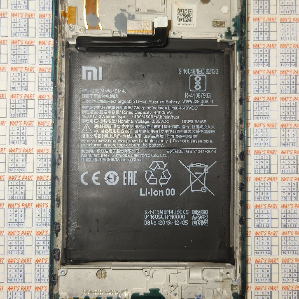 Batre Redmi Note 8 Pro BM4J Ori Copotan