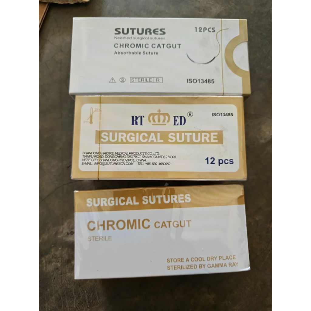 CATGUT CHROMIC 5/0 SUTURES//BENANGG JARUMMM UNTUK KHITANN BOX ISI 12PCS