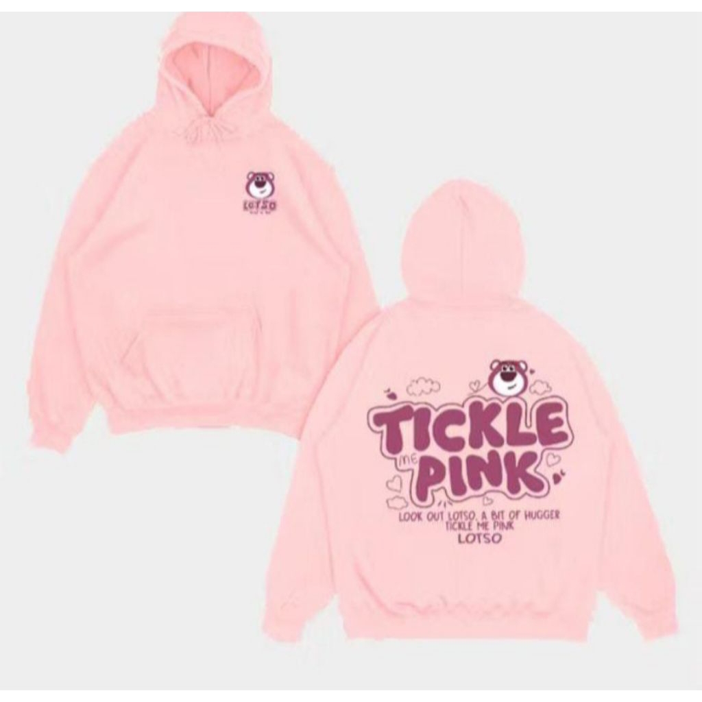 Hoodie LOTSO pink Disney Oversize Unisex Sweater Jaket Wanita Pria Kawaii