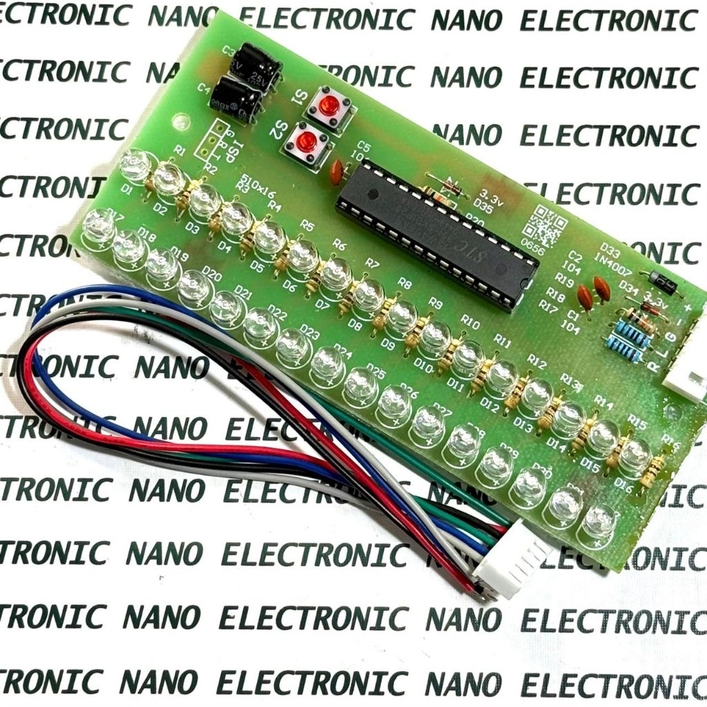 VU Meter Level Indikator Audio 16 LED Hijau