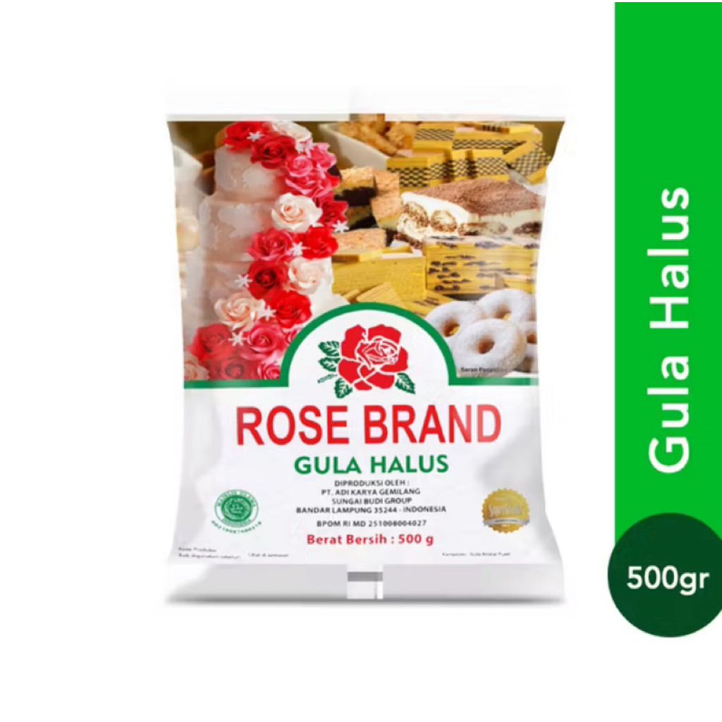 

Gula Halus Rose Brand 500g – Lembut, Bersih, Siap Pakai untuk Kue & Topping!