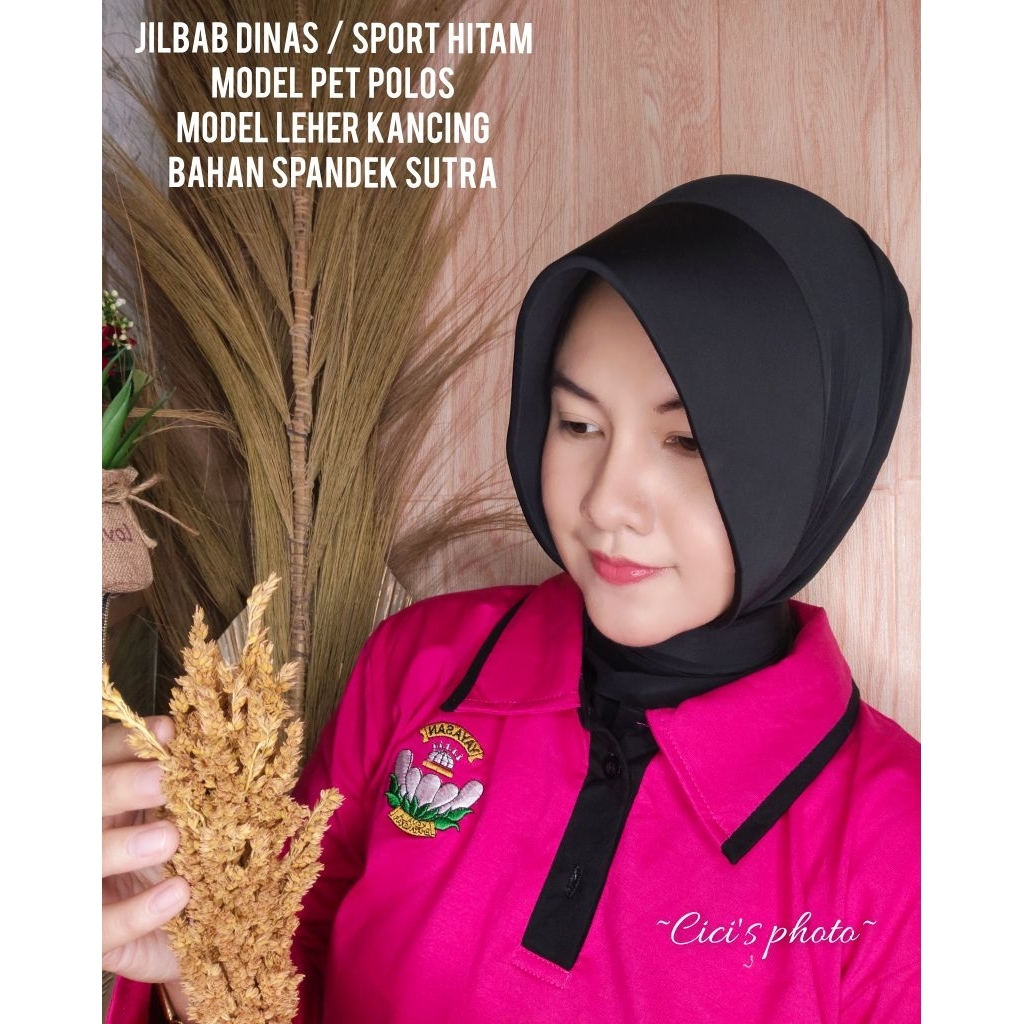 JILBAB OLAHRAGA BHAYANGKARI HITAM PREMIUM