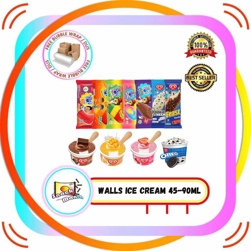 

WALLS Wall's Ice Cream Feast Populaire Paddle Pop All Varian ~ 45 - 90 ml Es Krim Jumbo Upin Ipin Coklat Corn