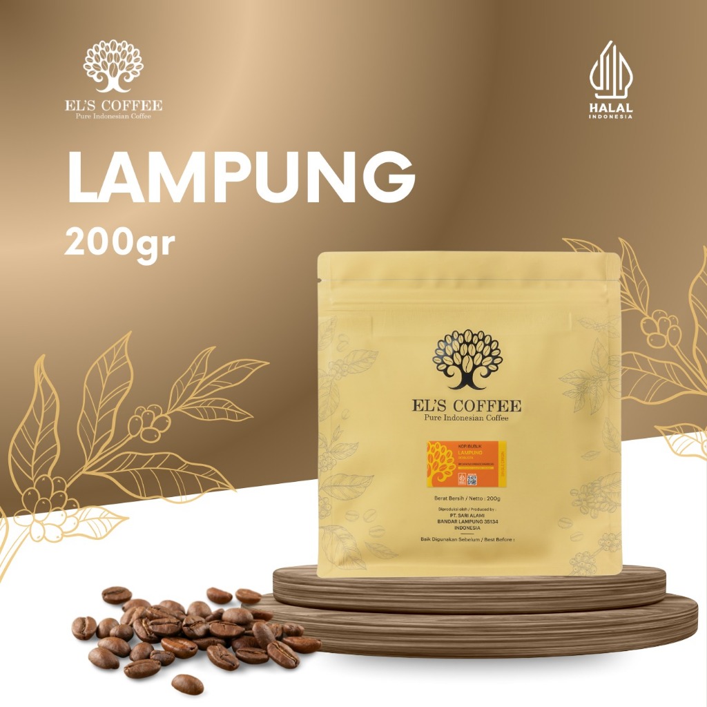 

El's Coffee Kopi Lampung Clasik Robusta 200Gr Biji Kopi/Kopi Bubuk/KopiRobusta Pure Indonesia Coffee Beans