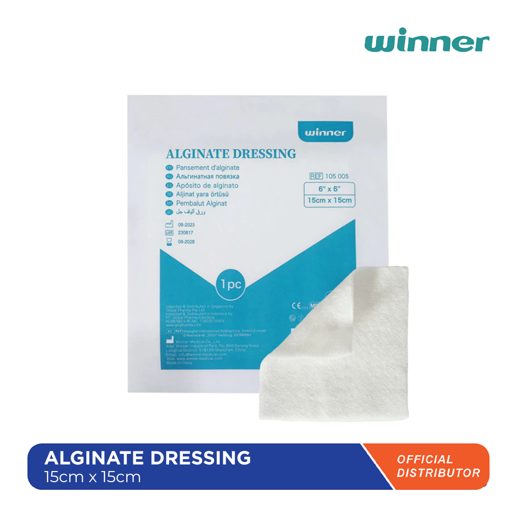 WINNER Alginate Dressing Calcium 15cm x 15cm Pembalut Luka