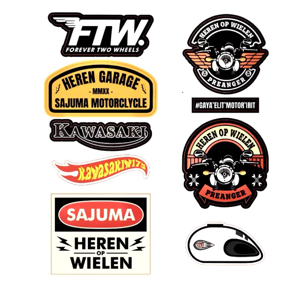 STICKER PACK KAWASAKI W175 SAJUMA - STIKER AESTETHIC STIKER MOTO SAJUMA STIKER KAWASAKI W 175 ANTI A