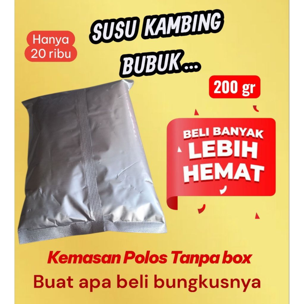 

SUSU KAMBING Bubuk ORIGINAL kemasan foil polos, lebih hemat dan ekonomis