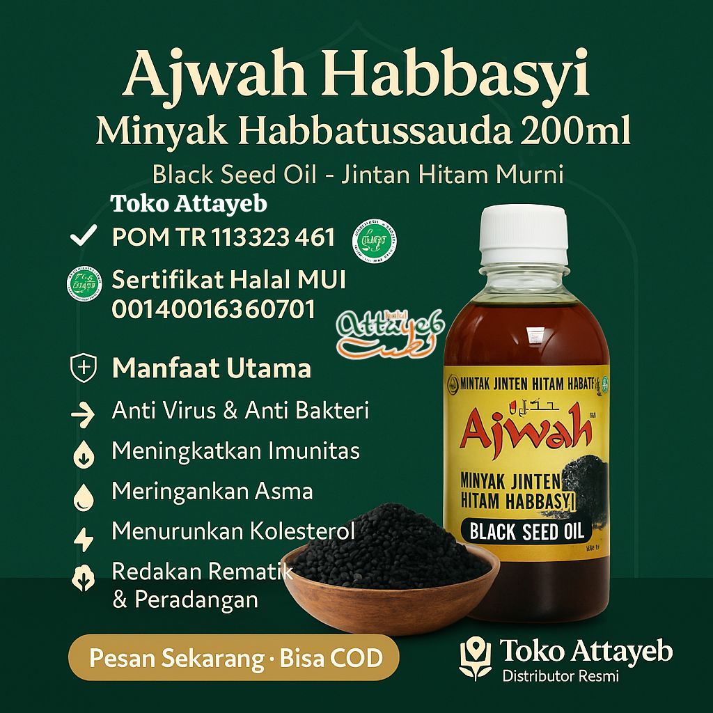 Minyak Jinten Hitam Original Original Habbasyi Oil 200ml Ajwah Minyak Habbatussauda Murni Habbasyi O