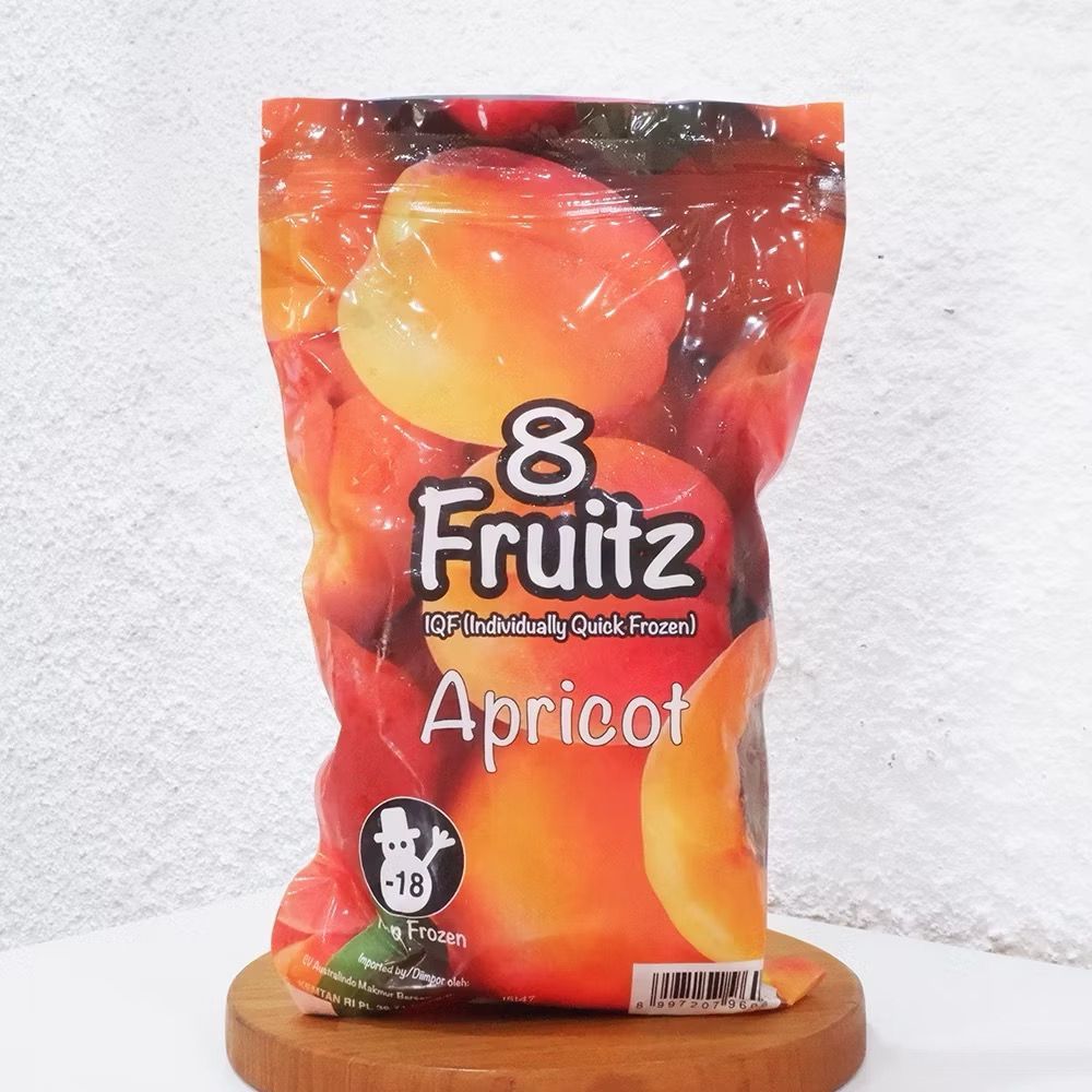

500G IQF APRICOT HALVES Frozen Buah Aprikot Beku - 8 FRUITZ / Apricot