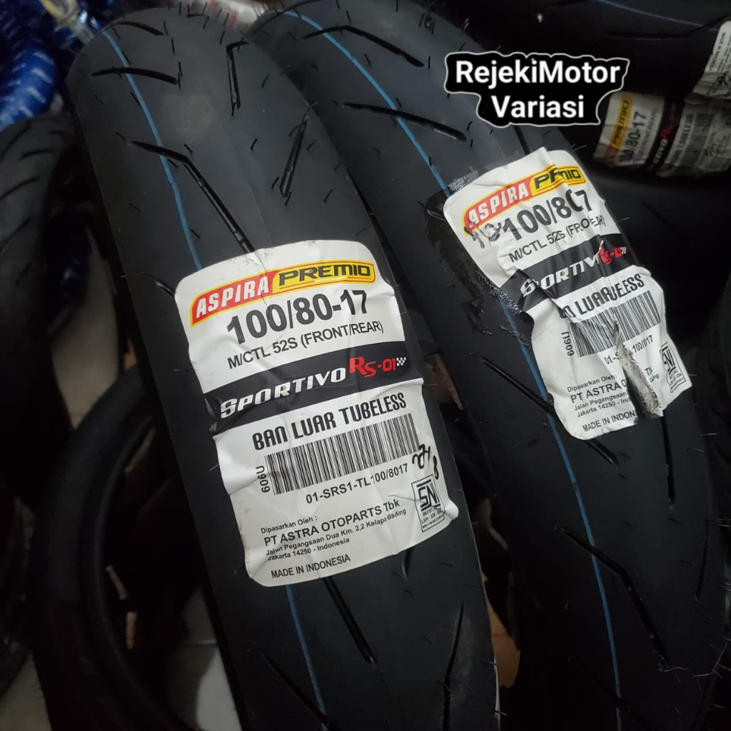 Ban Aspira Premio Sportivo 100/80 - 17 Ban Aspira Premio 90/90 - 17 Tubeless Original