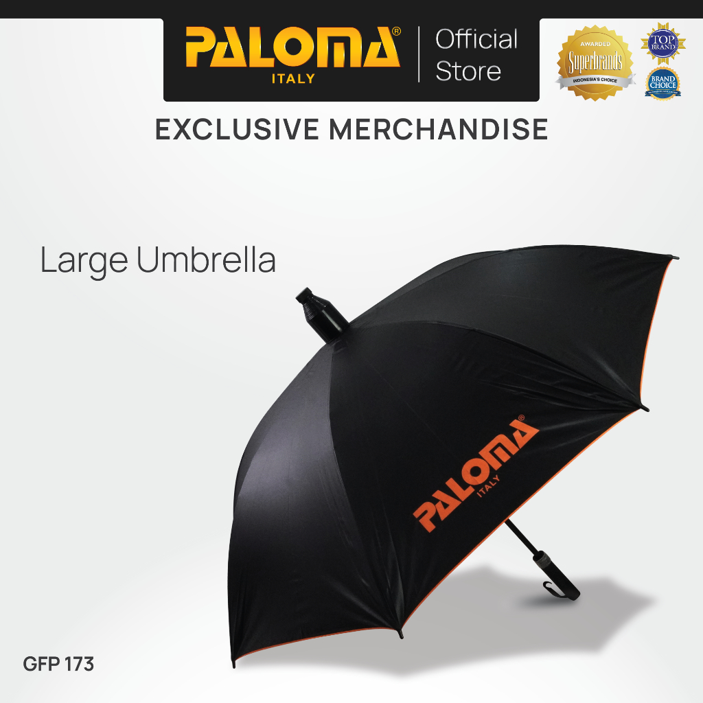 PALOMA GFP 173 Umbrella Payung Besar Jumbo Golf Otomatis Open Close Button Buka Tutup Jari Black Hit
