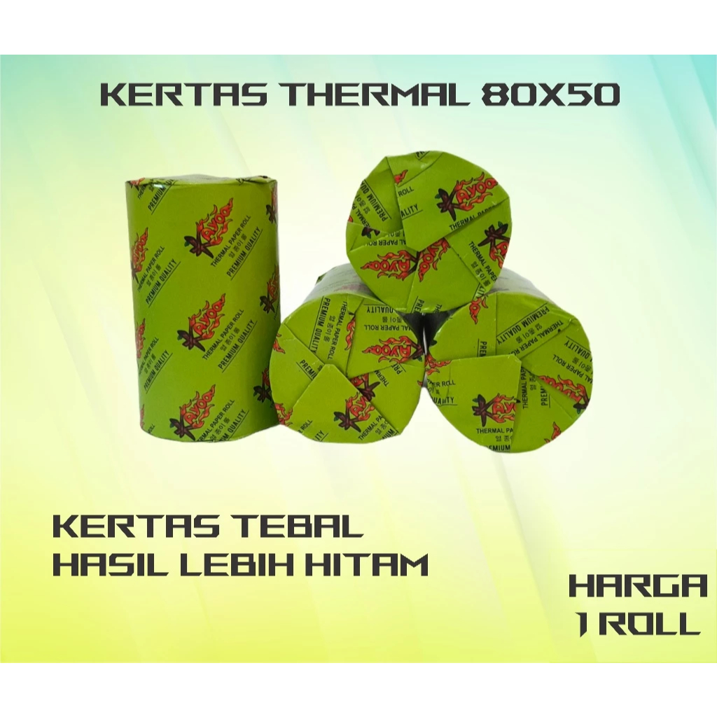 

KAYOO KERTAS THERMAL STRUK KASIR PAPER ROLL 80X50 (PRINTER 80MM)