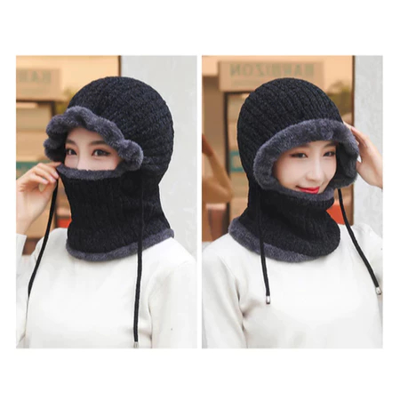 Topi Kupluk Syal Musim Dingin Topi Winter | Topi Kupluk Syal Set Winter Musim Dingin