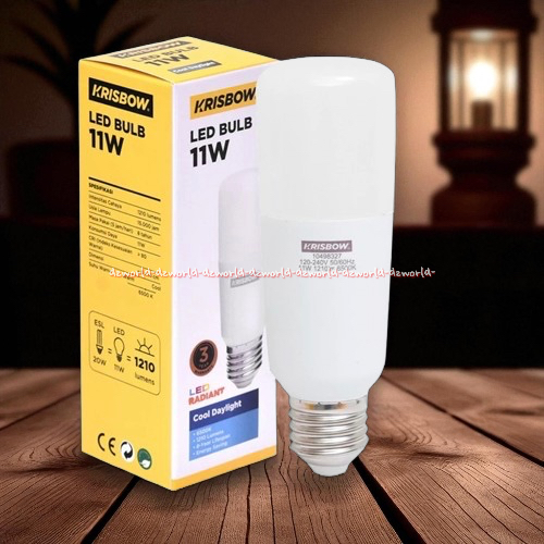Krisbow 11watt Bohlam LED Tubular Bulb Lampu Bohlam Lonjong Bentuk Tabung 180derajat 11w Cool Daylig