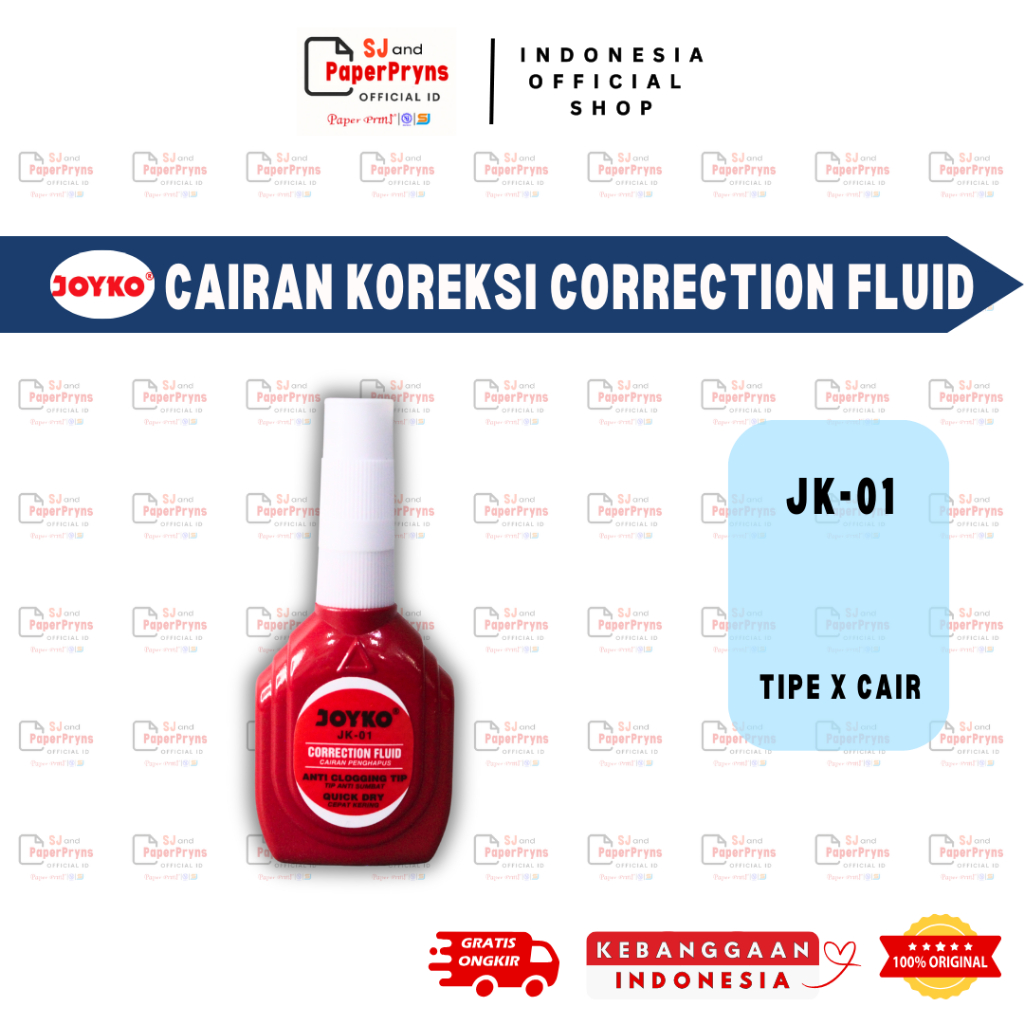 

Tip Ex Tipe X Correction Fluid / Cairan Koreksi / Penghapus Cair Joyko JK-01