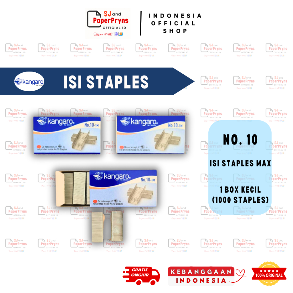 

Isi Staples Kangaro No.10 – 1 Box Kecil (Isi 1000 pcs)