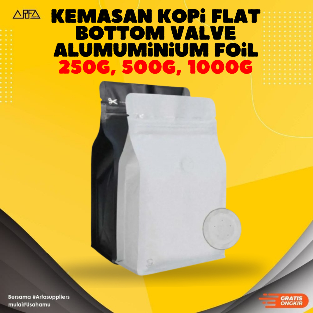 Kemasan Kopi Valve Gusset Alumuminium Foil