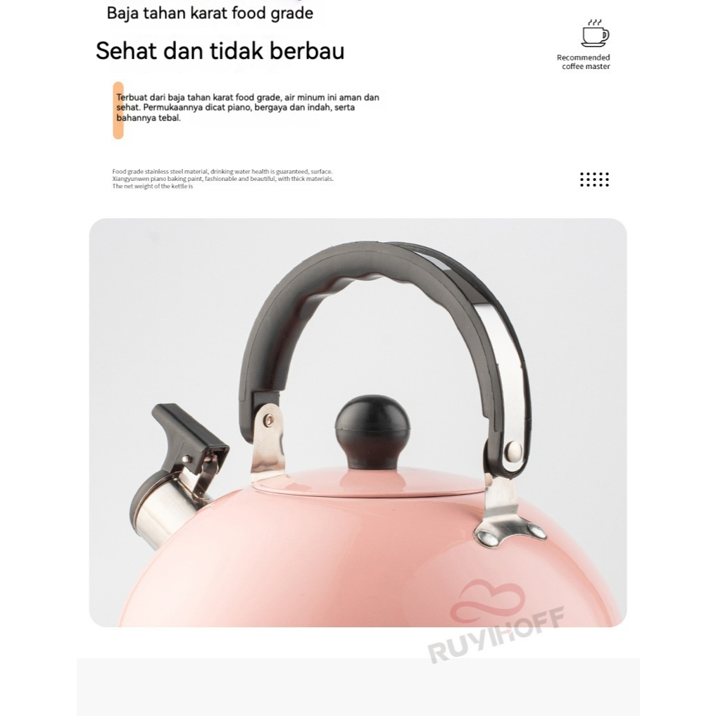 RUYIHOFF Teko air whistling Bunyi 3 Liter Stainless Steel Ruyihoof Original