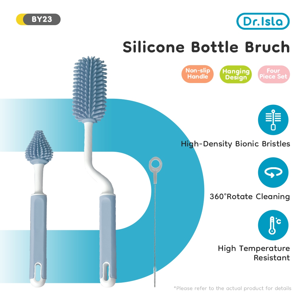 Dr.isla Sikat botol susu bayi Pembersih Dot Botol Bayi  1 Set 3pcs Sikat Pembersih Perlengkapan bayi