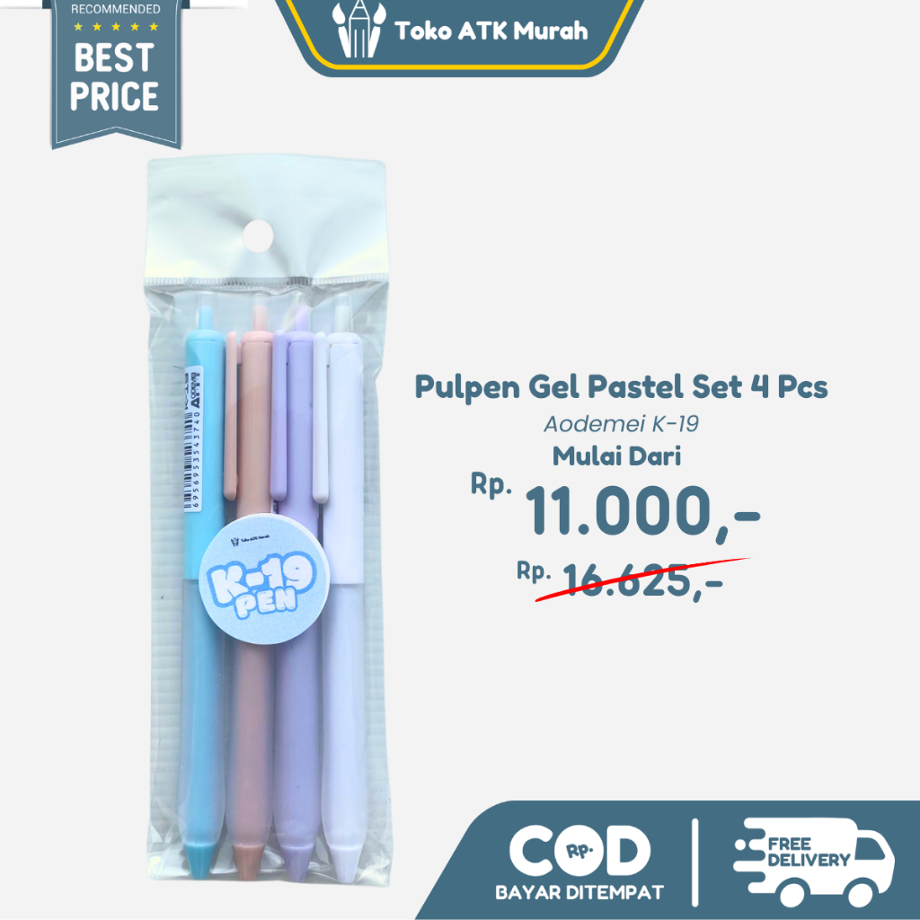 

Pulpen Gel Pen 0.5 mm Pena Pastel Aesthetic Aodemei K-19 (SET 4 PCS)