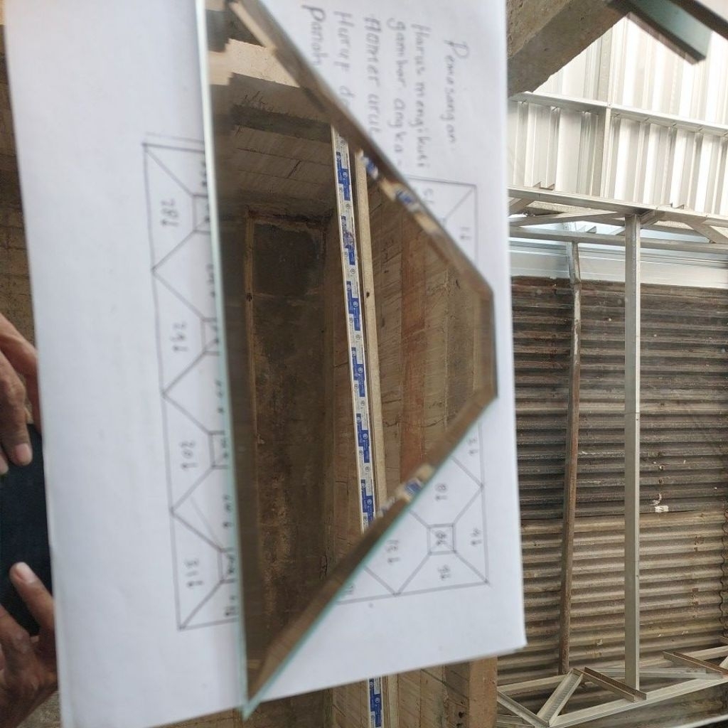 cermin bijian untuk penganti pecah,cermin tempel.