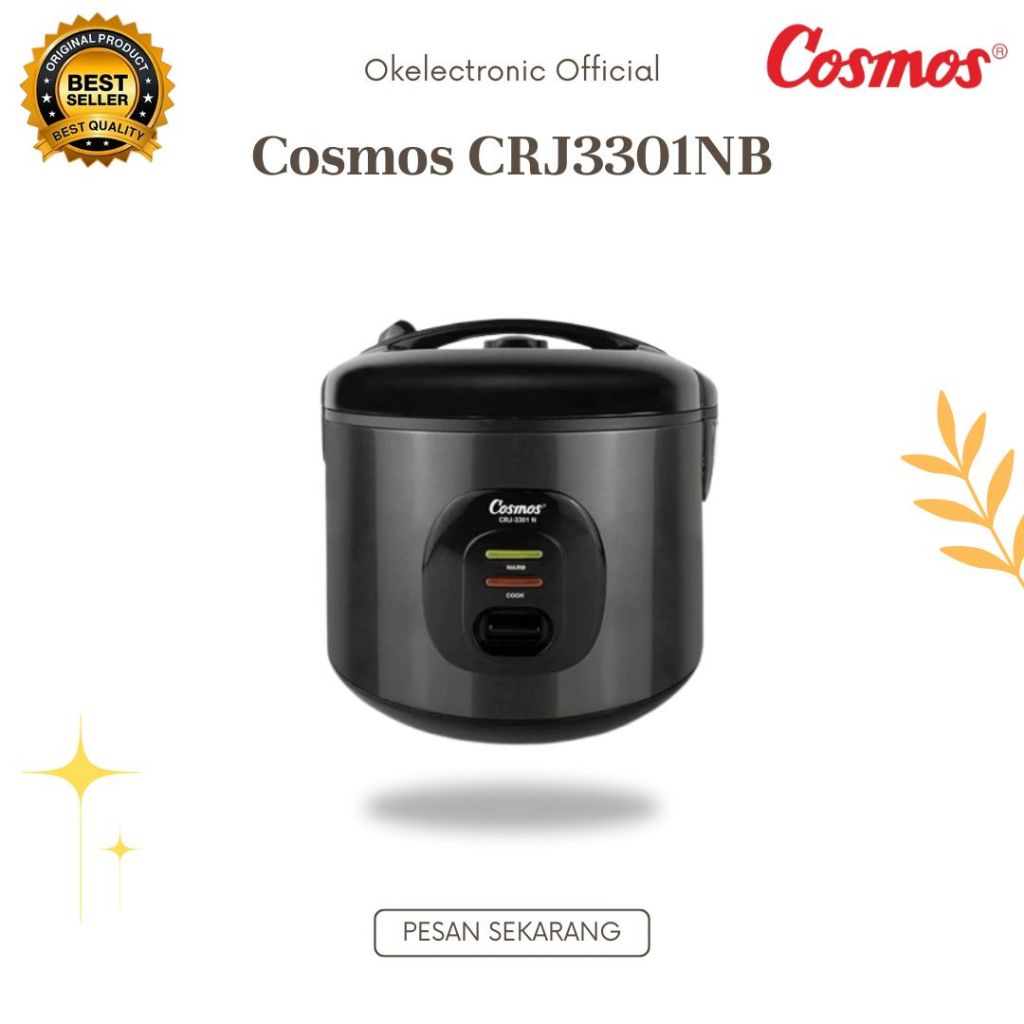 COSMOS Rice Cooker Cosmos CRJ 3301NB - 1.8Liter / CRJ 3301N-B/CRJ3301NB/CRJ-3301-NB/BERGARANSI