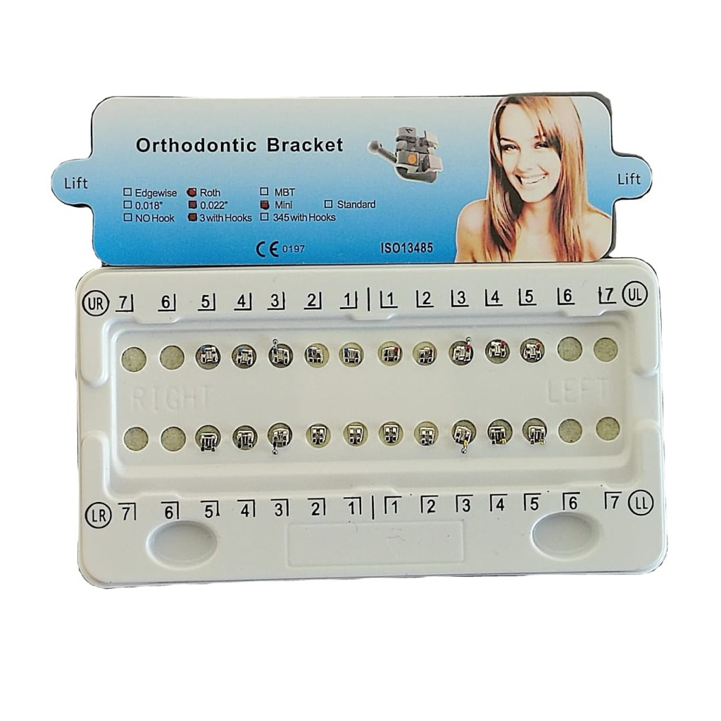 Bracket Mini Roth 022 Hook 3 Hook 345 Breket Ortho Behel Perawatan Gigi Putih