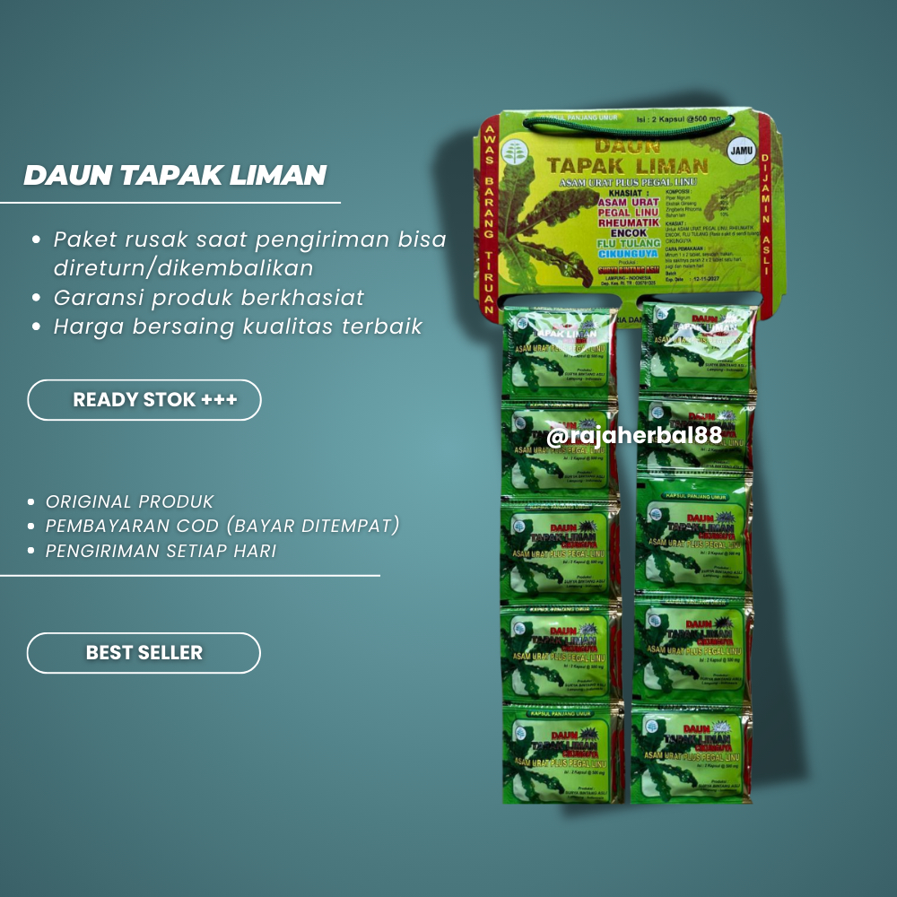 

Tapak Liman Asam Urat Pegel Linu Kapsul Original 20 Sacset