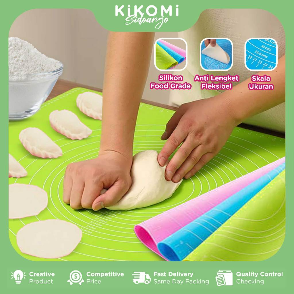 Alas Adonan Kue Silikon Anti Lengket Talenan Matras Baking Flexible Food Grade Multifungsi - KM