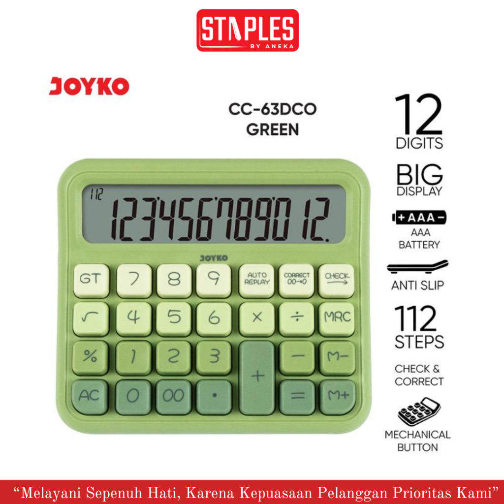 

Calculator Kalkulator Joyko CC-63DCO 12 Digits Check & Correct