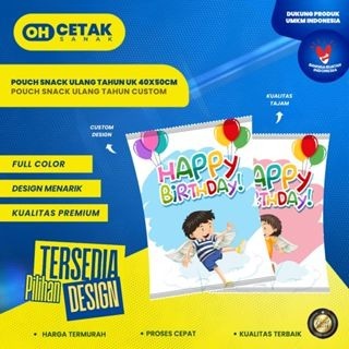 

Pouch Snack Ulang Tahun Anak Ukuran S (20 x 30cm) / Kantong Souvenir Custom Desain Lucu & Praktis - BY OH SANAK