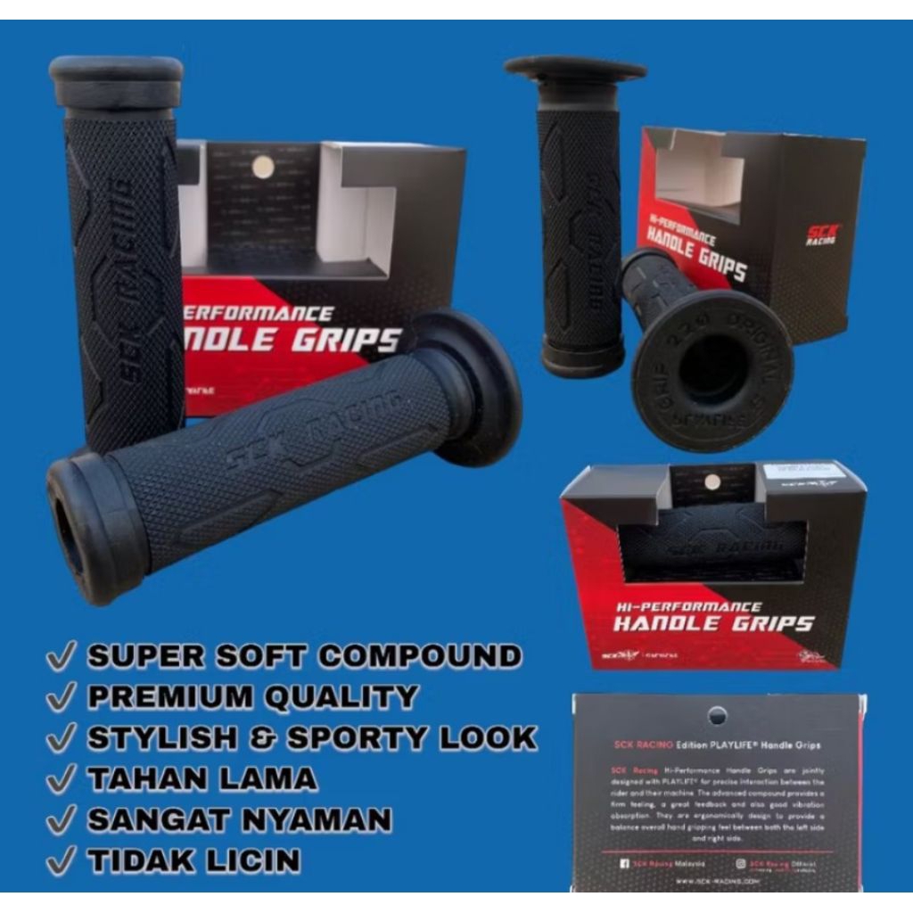 Handgrip handfat grip Sck original ACHG maskot&hexa-R bulu SCK racing Malaysia original