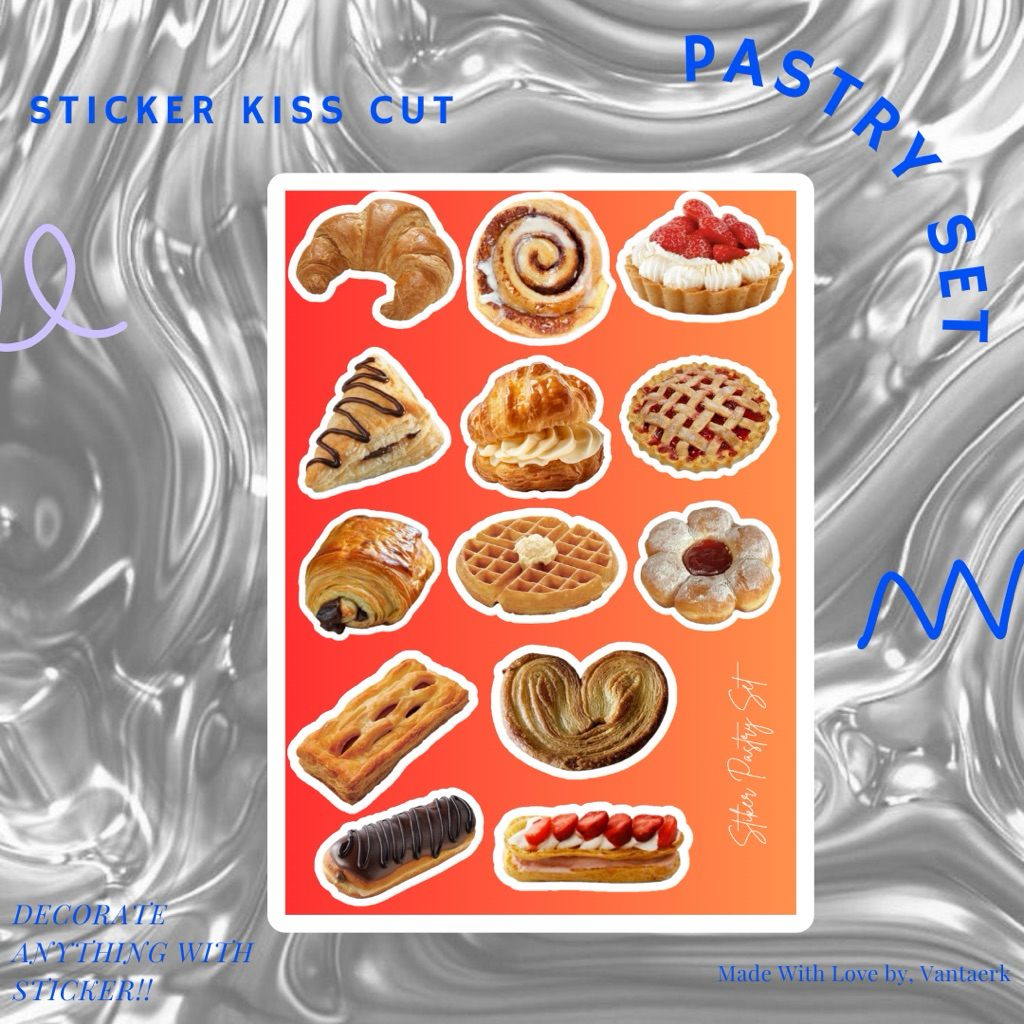 

Stiker Pastry Makanan Aesthetic Baker Food Deco Jurnaling Scrapbook