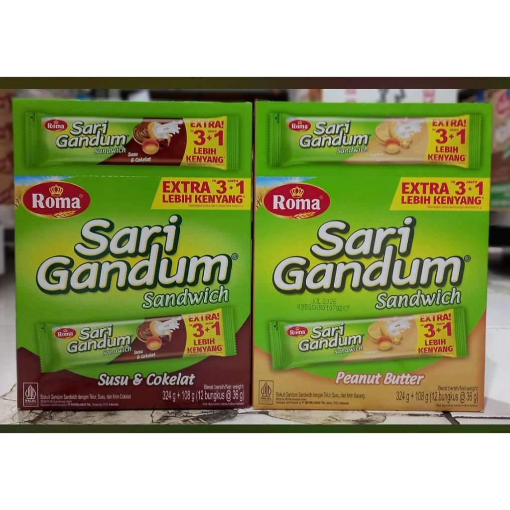 

ROMA SARI GANDUM SANDWICH 27/36GR BOX