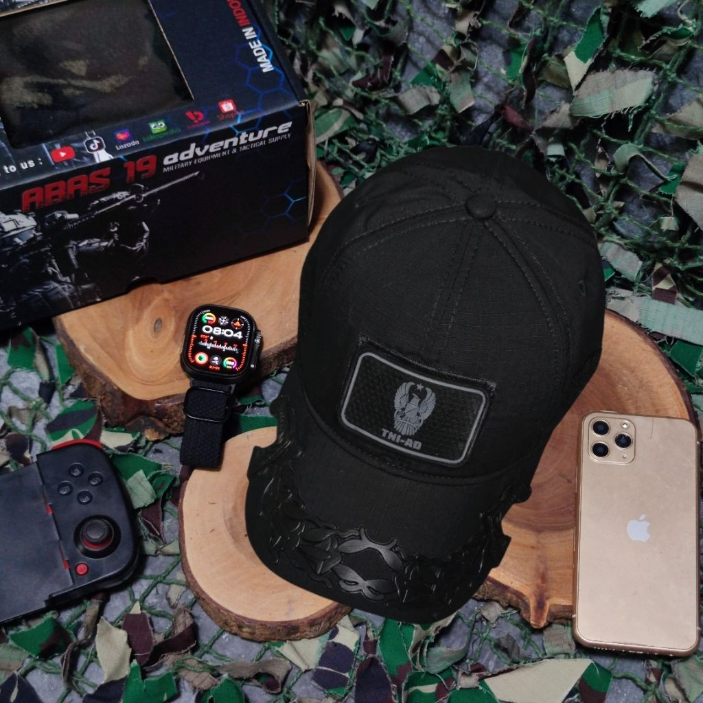 Topi Coak Tactical PAMEN TNI AD Premium – Topi Army Militer Outdoor Adventure Hitam