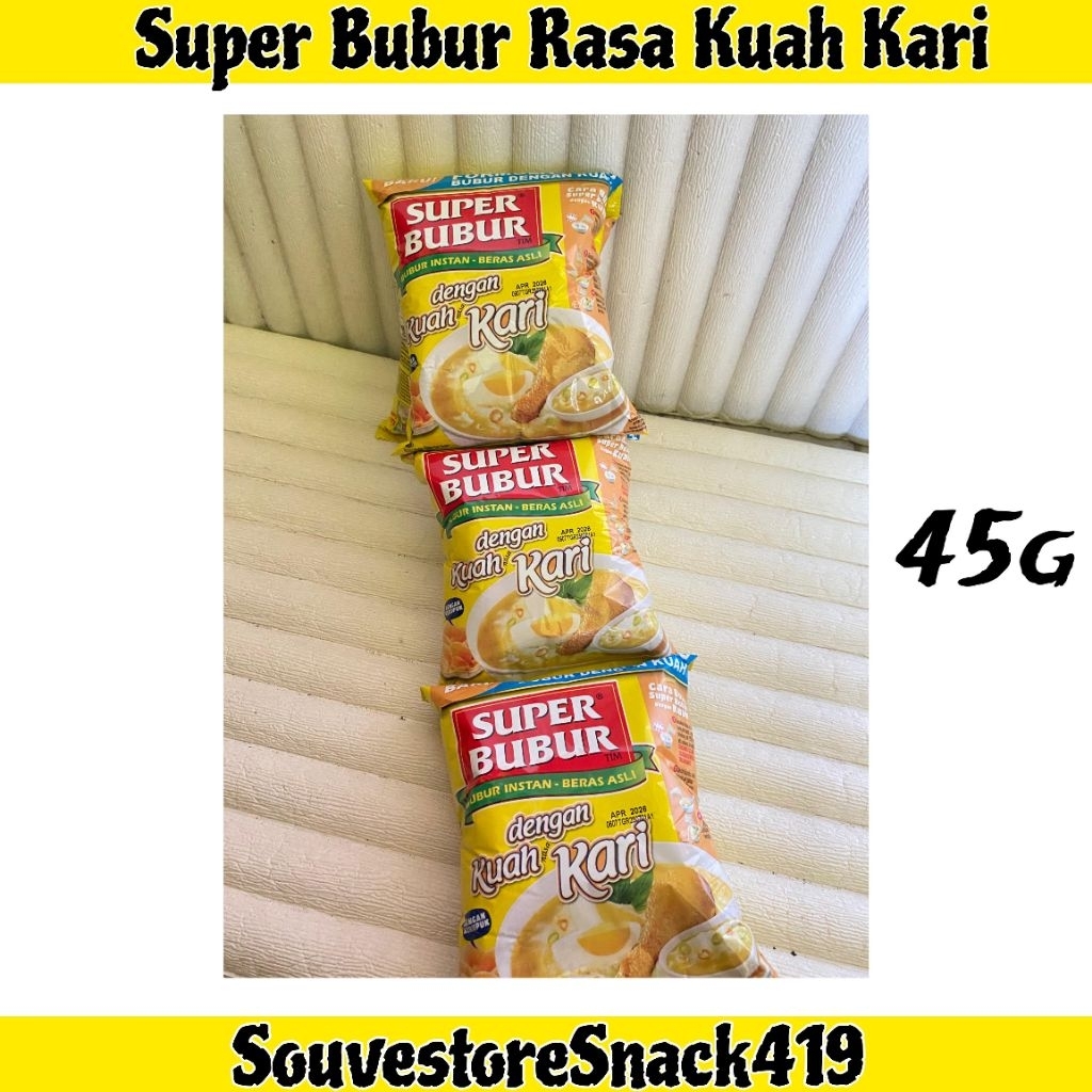 

Super Bubur Ayam Kari Kuah Soto 45gr isi 5pc