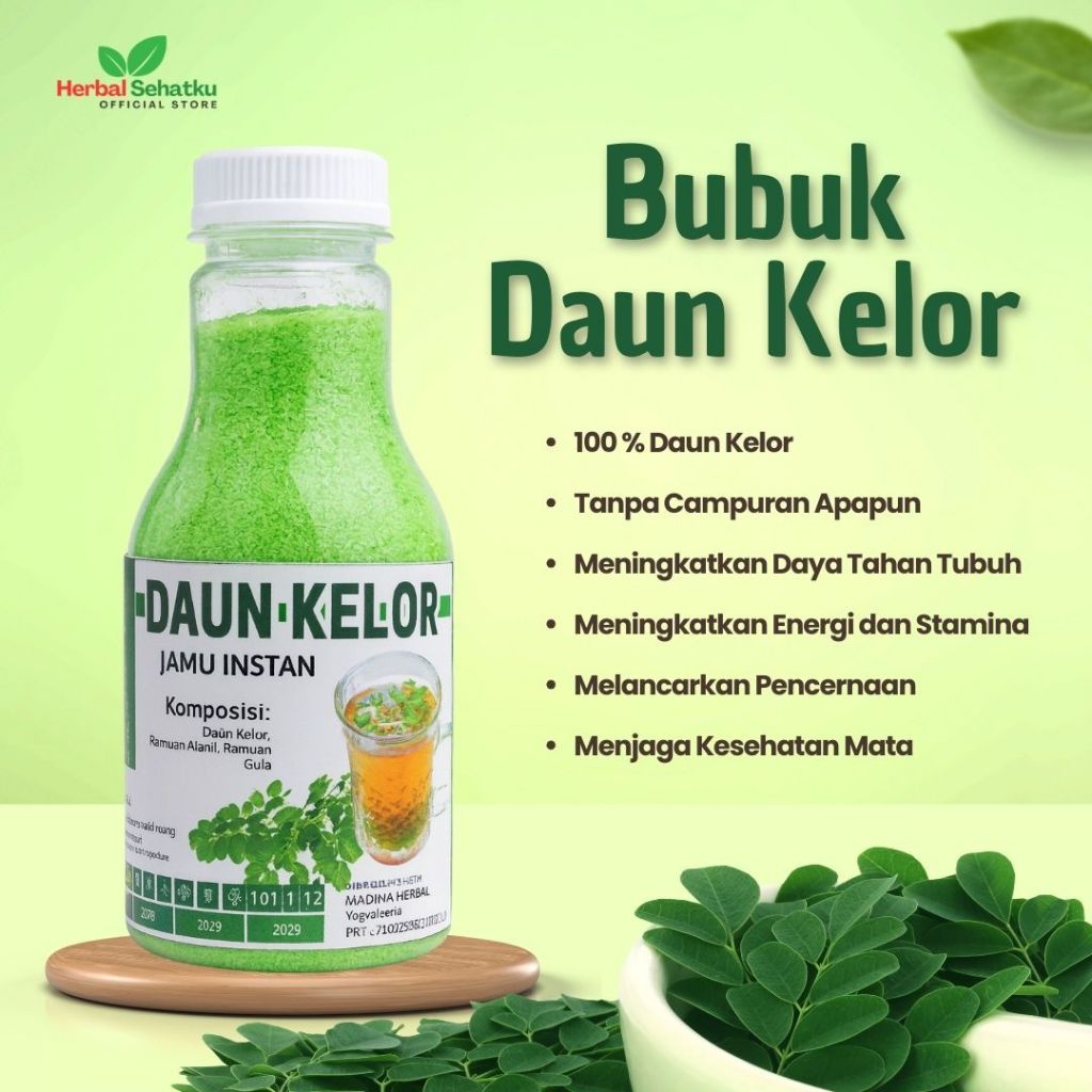 

Herbal Sehatku / Bubuk Daun Kelor Moringa Bubuk Organik - Kemasan Botol Rempah Premium