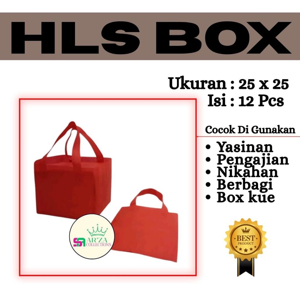 

HLS BOX 25X25 TAS Spundboond Isi 12pcs Tas Goodiebag Tas Besek Tas Kotak Nasi Tas Box Tas Kue