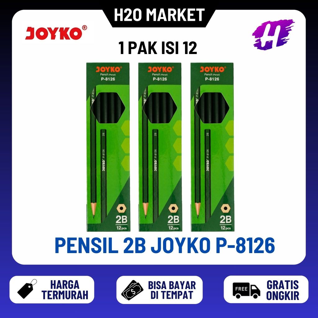 

❤️H2O❤️ Pensil Pencil Joyko P-8126 2B (12 Pcs)