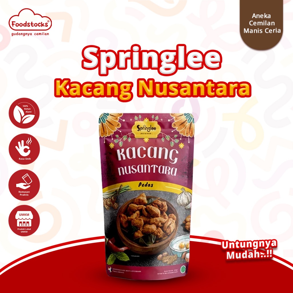 

Springlee Kacang Nusantara Pedas 80gr – Camilan Pedas Gurih Khas Indonesia