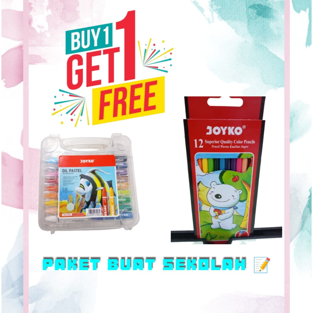 

paket bundling pensil warna dan krayon joyko murah