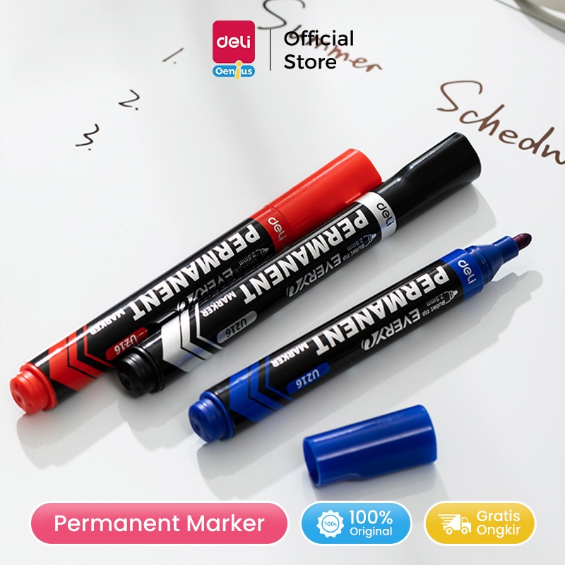 

Deli Spidol Permanent Warna / Permanent Marker 2.5mm EU216