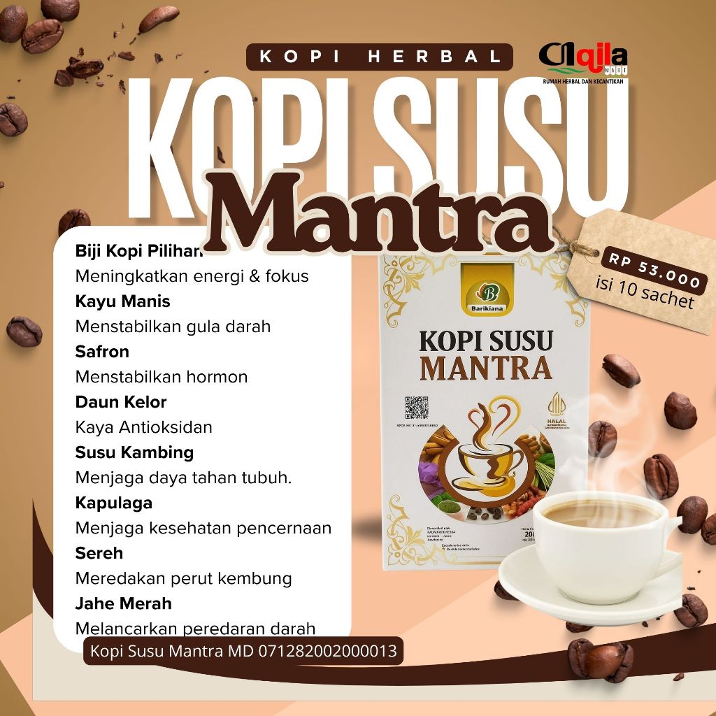 

Kopi Susu Mantra 10 Sachet – Kopi Herbal Premium dengan Susu Kambing & Rempah Pilihan