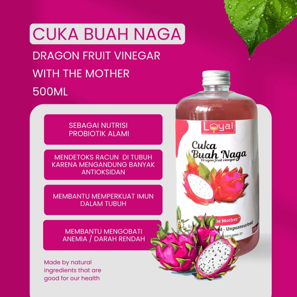 

Cuka Buah Naga Original 500ml - Minuman Sehat - Diet Detox Kesehatan
