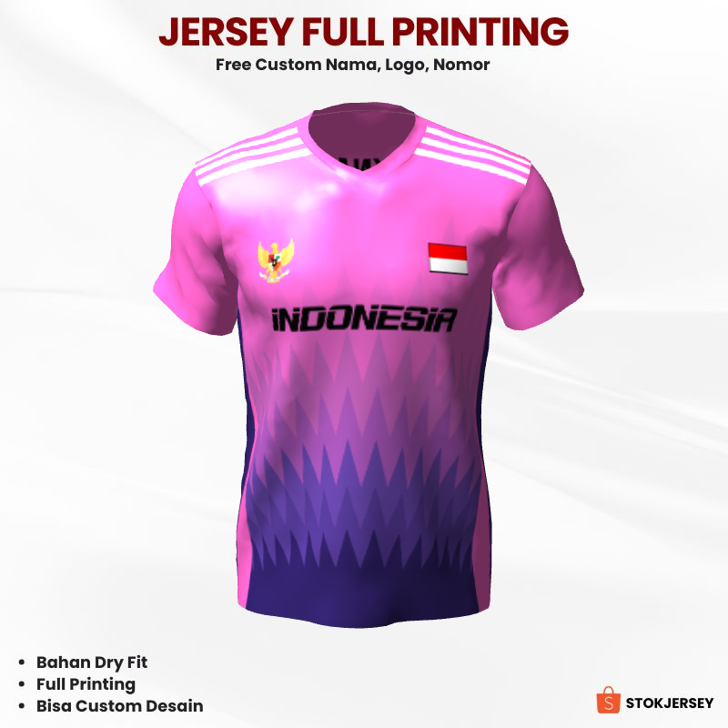 Kaos Jersey Futsal Pink Motif Abstrak 134 - Jersey Custom Full Printing