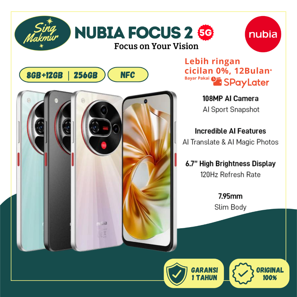 Nubia Focus 2 5G ROM 256GB RAM 20 GB (8+12 GB) Smartphone