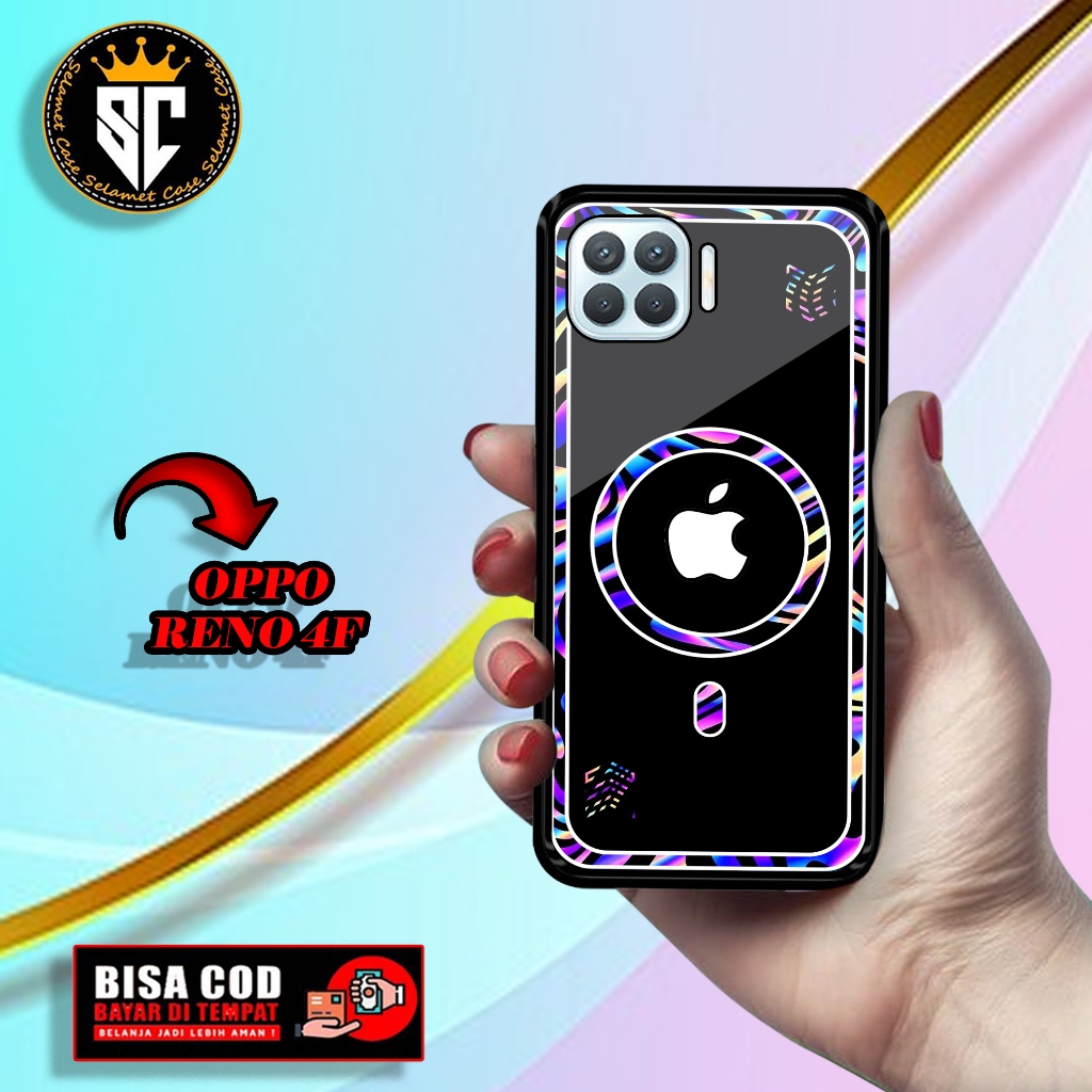 Case OPPO RENO 4F Motif APPLE Terbaru softcase dan hardcase glossy - Custom Case - Casing - Hardcase