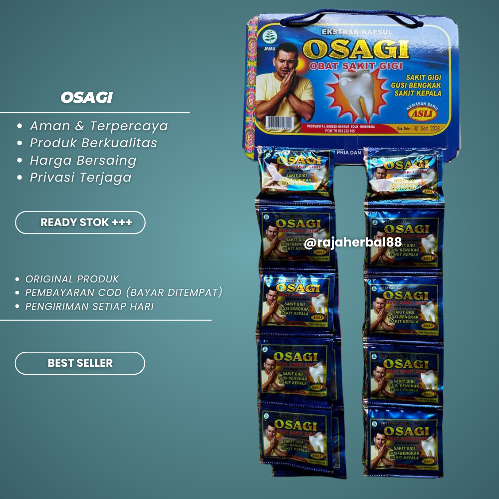 

Osagi Biru Tua Original Obat Sakit Gigi 20 Sachet