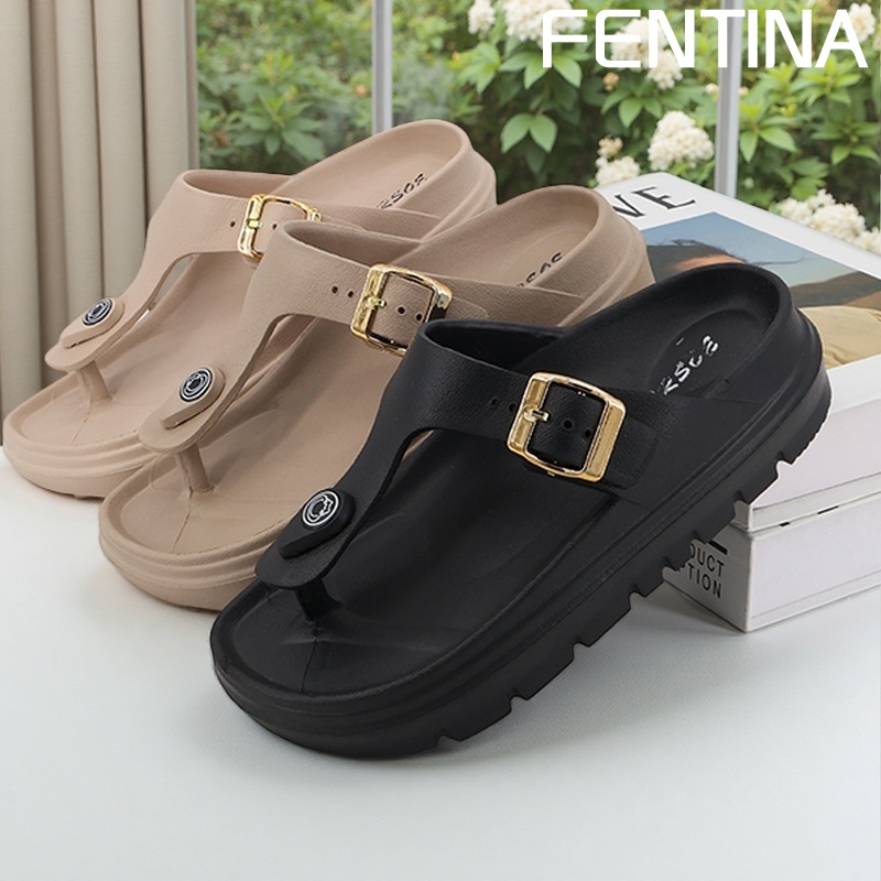 FENTTINA Sandal Jepit Cewek Elegan Sendal Cewek Kekinian Sandal Wanita Karet Jelly Tinggi